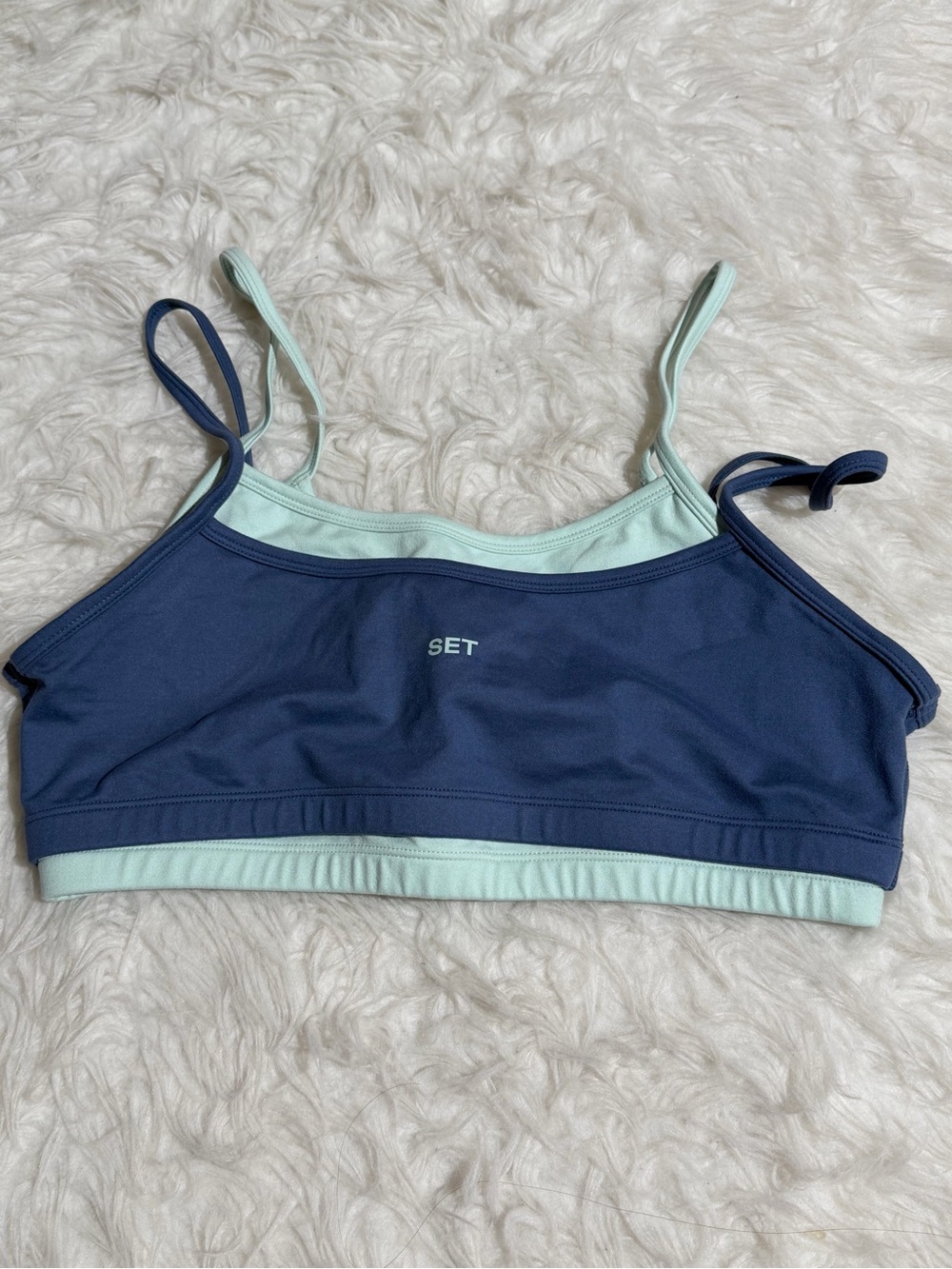 NEW SET Active XL Navy and Mint Double Layered Sports Bra Zuma Blue Setmas